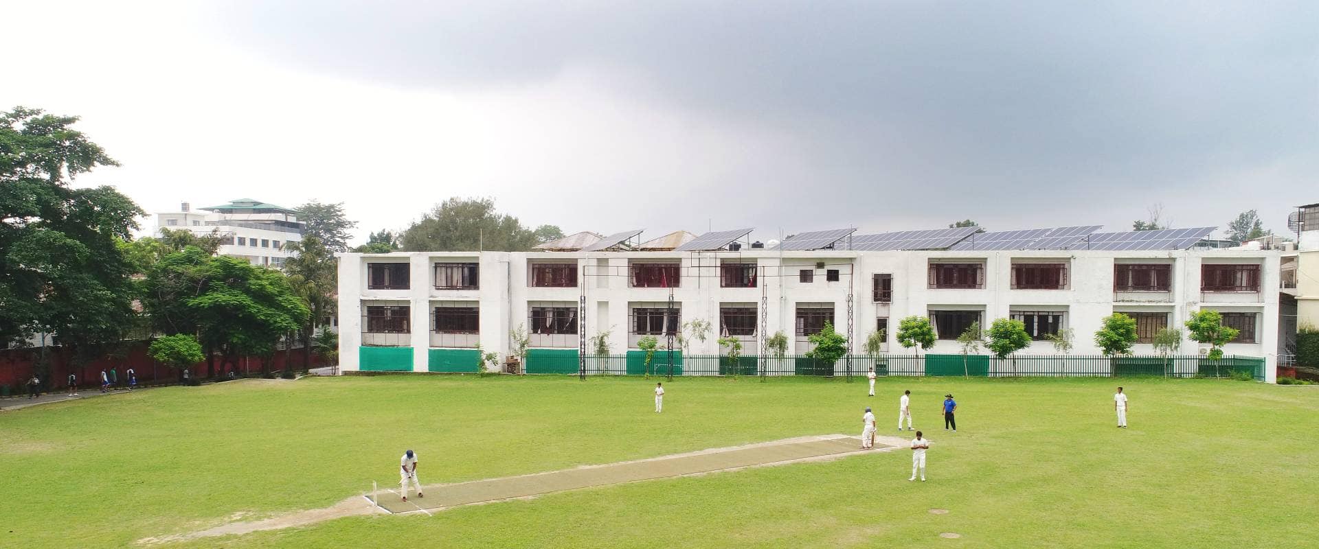 Cricket Ground With Players